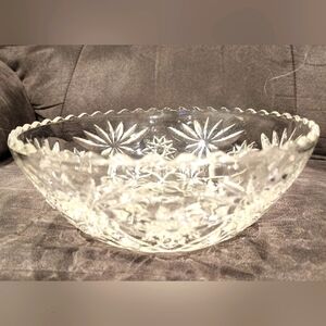 VINTAGE ANCOR HOCKING 9 Inch STAR of DAVID Bowl.